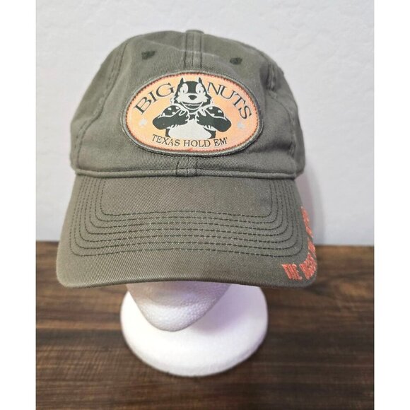 WPT Other - Big Nuts Texas Hold Em Adjustable Baseball Cap WPT Logo Olive Green Cotton Hat
